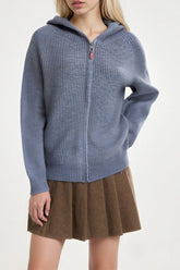 Oversized Hooded Zipper Sweater