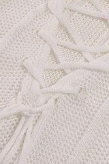 Sexy Split Backless Tie Knit Cardigan Sweater Dress