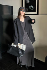 Oversized Black Casual Blazer