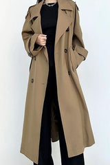 Oversized Lapel Midi Trench Overcoat