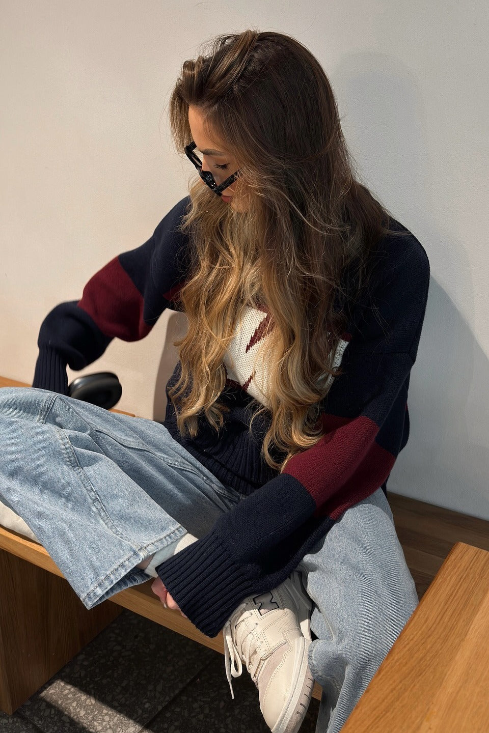 Letter Graphic Crew Neck Sweater