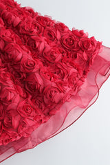 Beaded Strapless Puff Party Dress