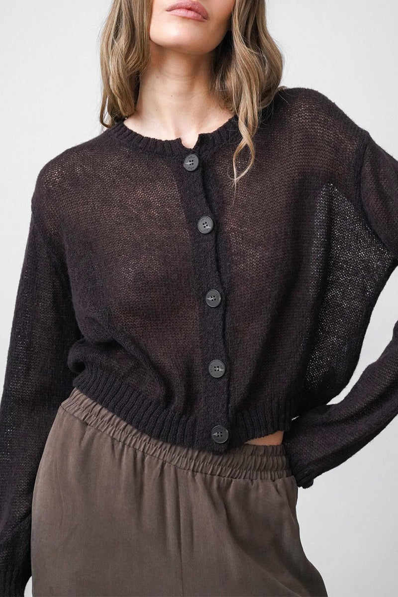 Relaxed Fit Knit Cardigan S / Brown