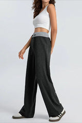 Paneled High Waist Draping Lounge Knit Pants
