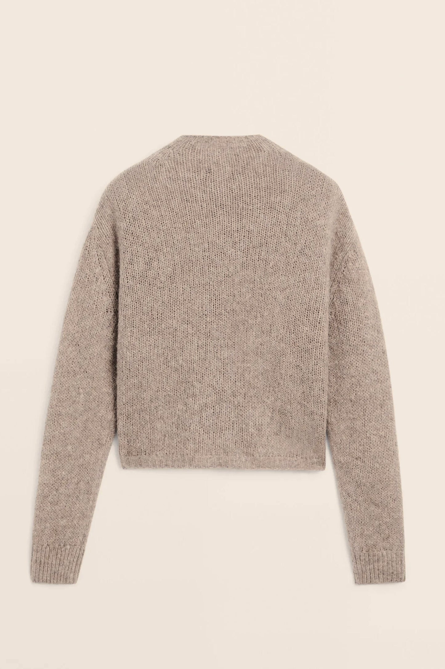 Casual Minimalist Semi Turtleneck Knit Cardigan
