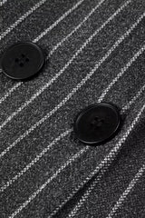 Knit Stripe Wool Blend Casual Overcoat