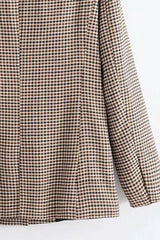 Checkered Office Long Sleeve Blazer