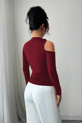 Metallic Trim Bodycon Knit Top