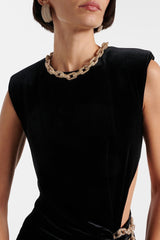 Cut Out Velvet Bodycon Party Dress