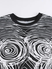 Abstract Line Print Tee Mini Dress Mini Dresses