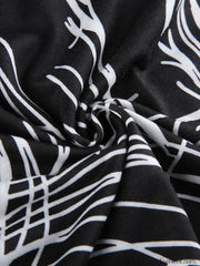 Abstract Line Print Tee Mini Dress Mini Dresses