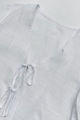 Deep V Neck Flare Sleeve Blouse