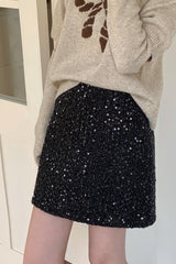 Sparkly Sequin High Waist Mini Skirt