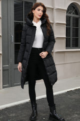 Plus Size Hooded Longline Puffer Coat coats