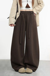 Fleece Lined Curved High Waist Knit Pants