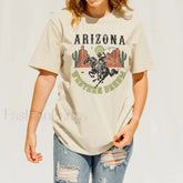 Arizona Cowboy Desert Cactus Western T Shirt Beige / S