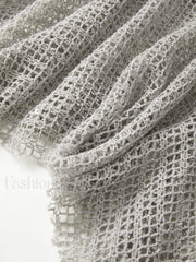 Arm Gloves Hollow Out Star Crochet Knit Mini Dress Mini Dresses