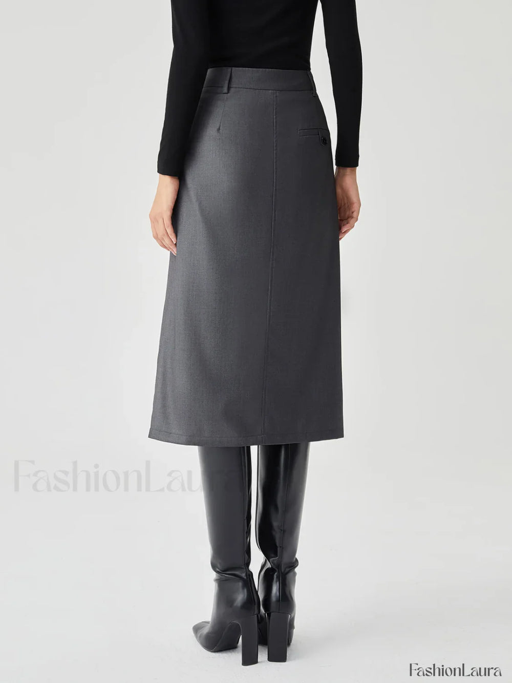 Asymmetrical Pleated Graceful Midi Skirt Skirts