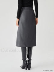 Asymmetrical Pleated Graceful Midi Skirt Skirts