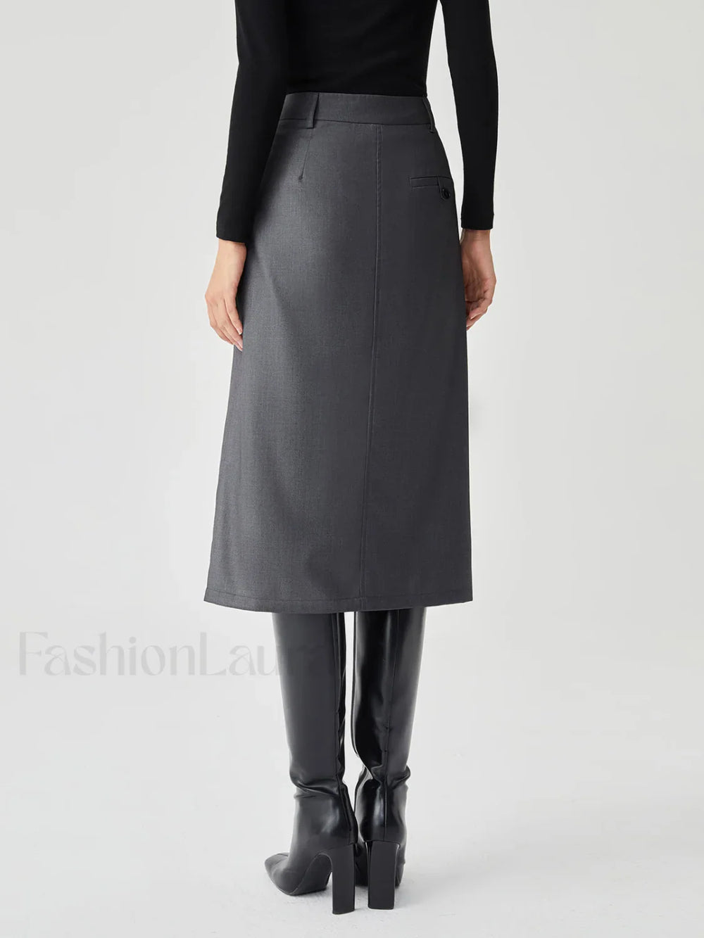 Asymmetrical Pleated Graceful Midi Skirt Skirts