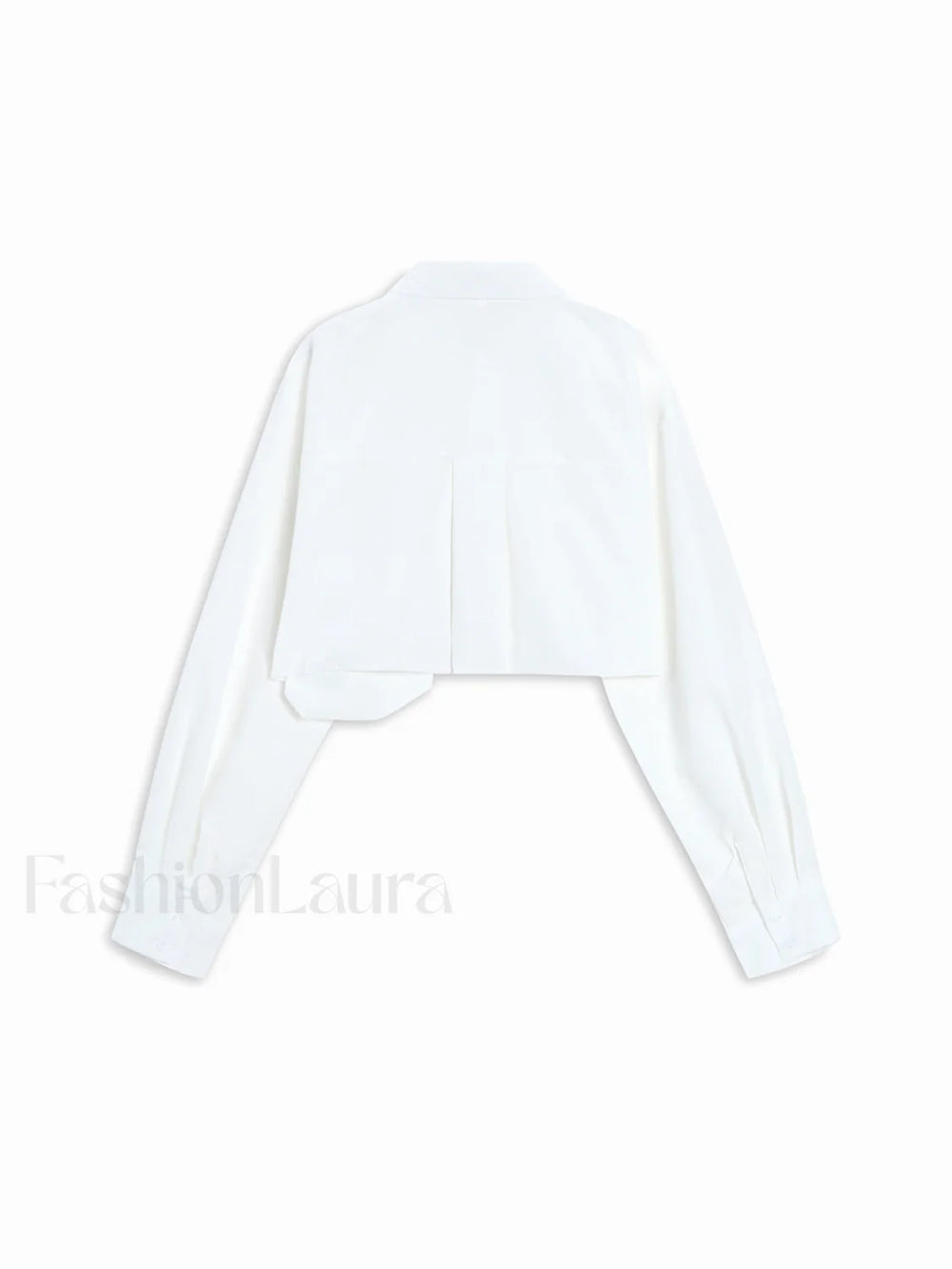 Asymmetrical Pocket Button Trendy Collar Crop Shirt Shirts