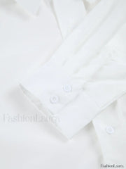 Asymmetrical Pocket Button Trendy Collar Crop Shirt Shirts