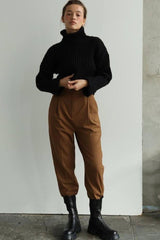 Striped Turtleneck Bell Sleeve Sweater