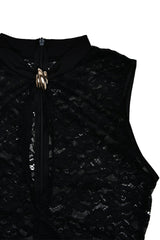 Sleeveless Lace High Slit Maxi Dress