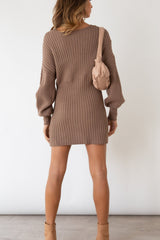 Cable Knit V Neck Bodycon Midi Dress