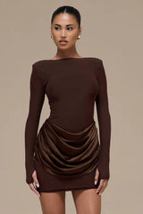Solid Color Ruched Bodycon Dress