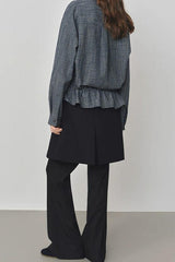 Vintage Textured Plaid Blouse