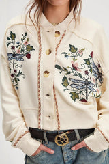 Embroidered Floral Cardigan