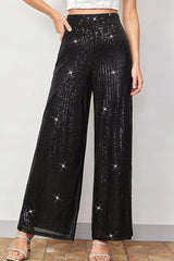 Elegant High Waist Wide Leg Straight Leg Pants