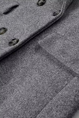 Button Detail Wool Blend Overcoat