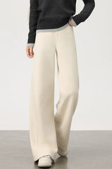Fleece Lined Wool Blend Knit Pants