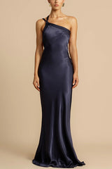 Satin One Shoulder Bodycon Formal Dress