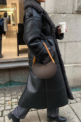 Shearling Lined Belted Overcoat