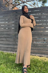 Slim Fit Crew Neck Sweater Dress