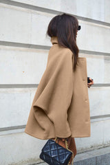 Batwing Sleeve Wool Blend Coat coats