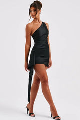 One-Shoulder Bodycon Cocktail Dress