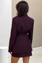 V Neck Waist Detail Blazer