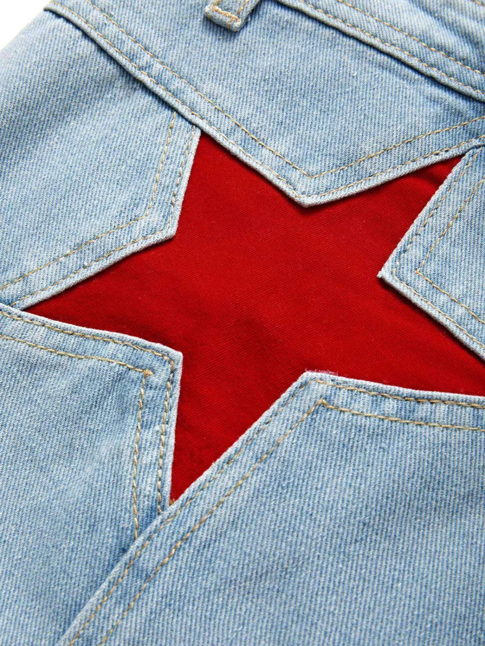 Back Star Patchwork Flare Jeans Flare Jeans