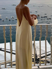 Backless Vacation Graceful Long Dress Apricot / XS Dresses