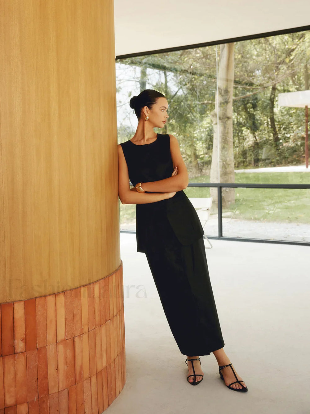 Basic Linen Graceful Blends Solid Vest Vests