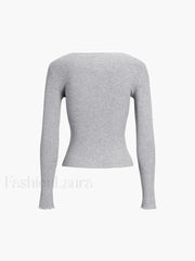 Basic Piping Graceful Long Sleeve Top T Shirts