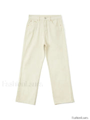 Basic Wash Straight Leg Boyfriend Jeans Boyfriend Jeans