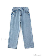 Basic Wash Straight Leg Boyfriend Jeans Boyfriend Jeans