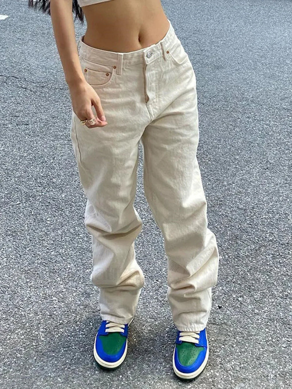 Basic Wash Straight Leg Boyfriend Jeans Boyfriend Jeans