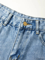 Basic Wash Straight Leg Boyfriend Jeans Boyfriend Jeans