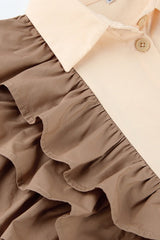 Asymmetric Color Block Blouse